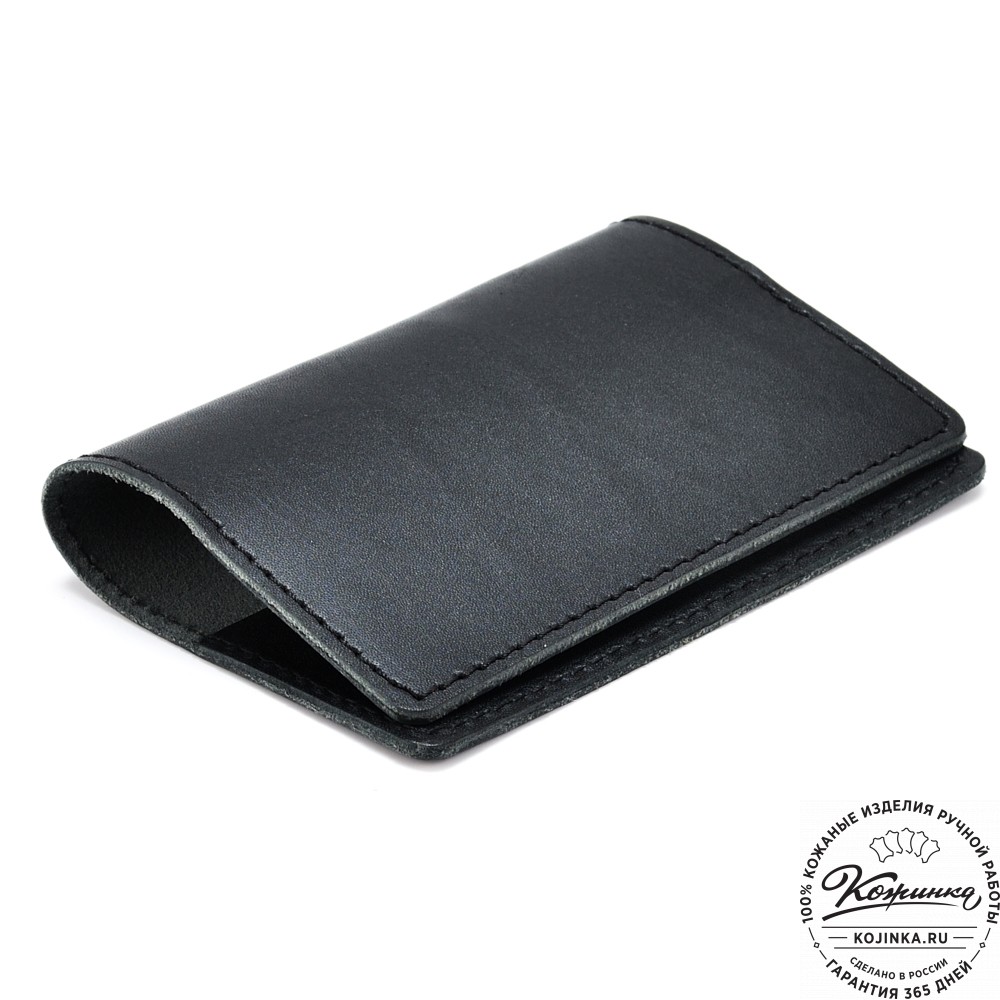 Кожаная обложка на паспорт "Будапешт" (чёрная)